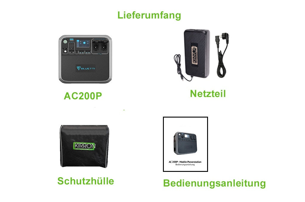 Bluetti AC200P Powerstation generalüberholt mit KIRRON Branding