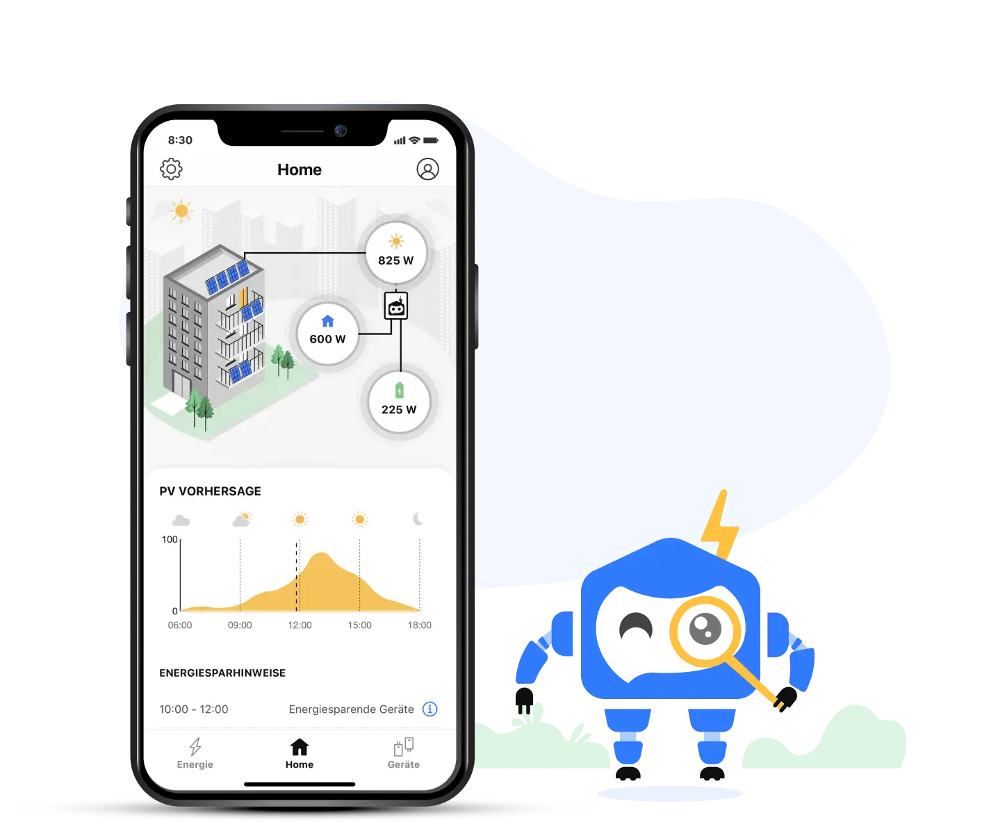 newmove one App Solarstrom tracking